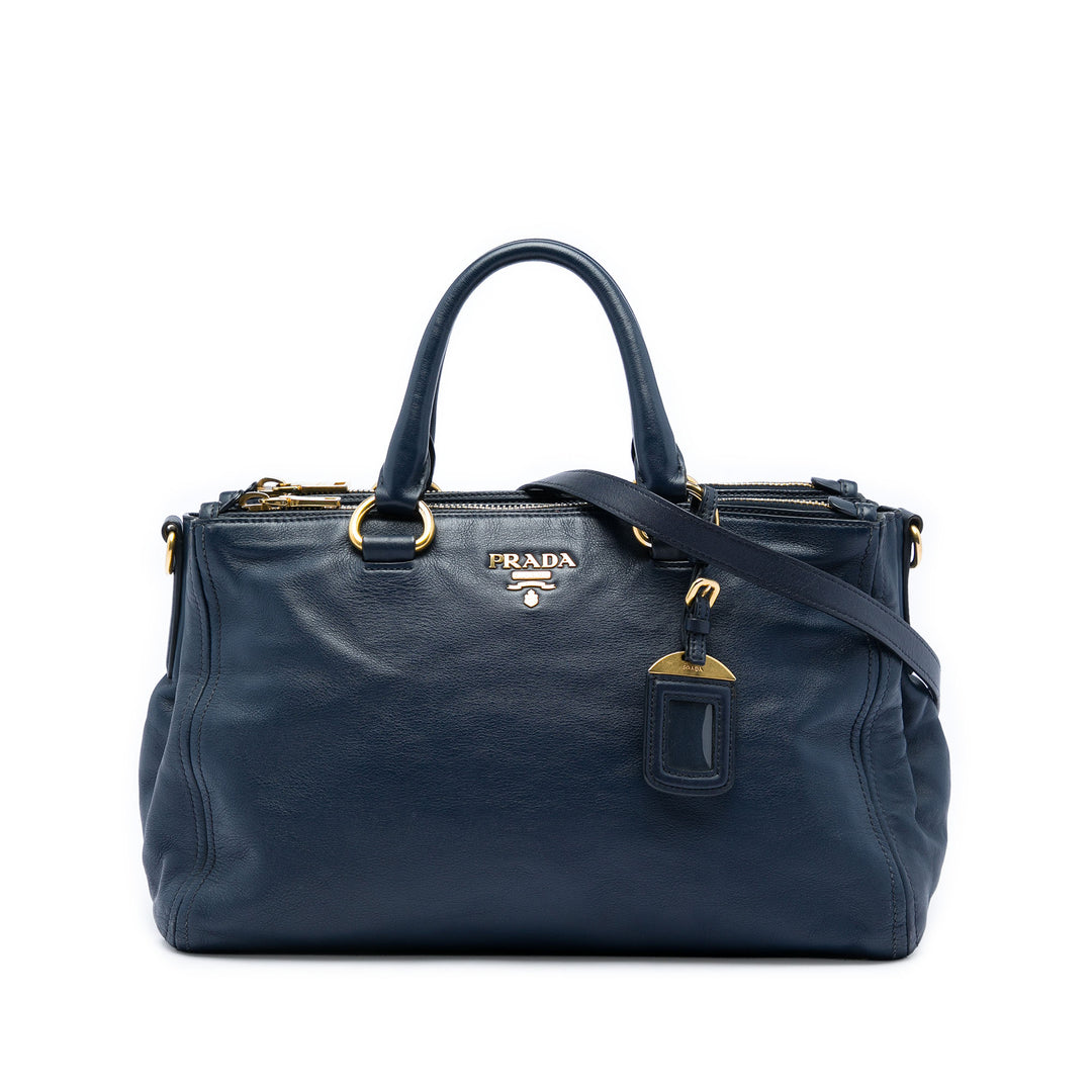 Prada Soft Veau Double Zip Convertible Cabas