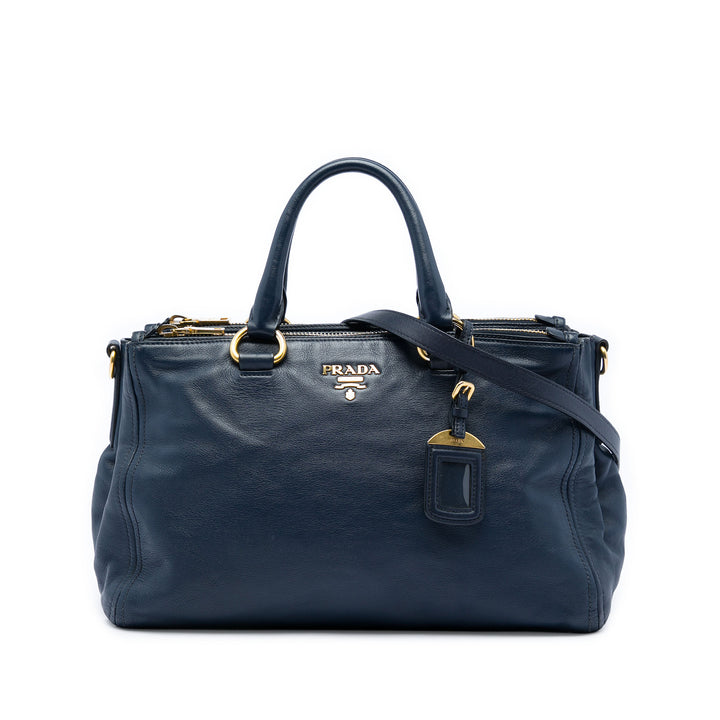 Prada Soft Veau Double Zip Convertible Cabas