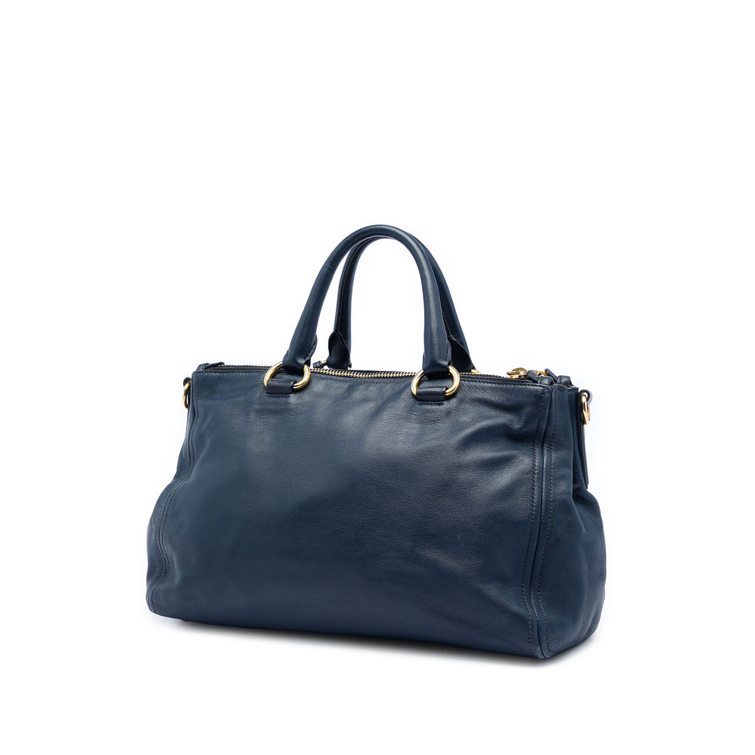 Prada Soft Veau Double Zip Convertible Cabas