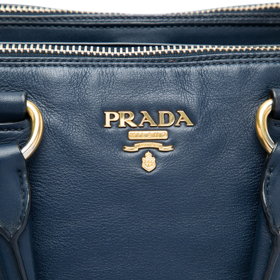 Prada Soft Veau Double Zip Convertible Cabas