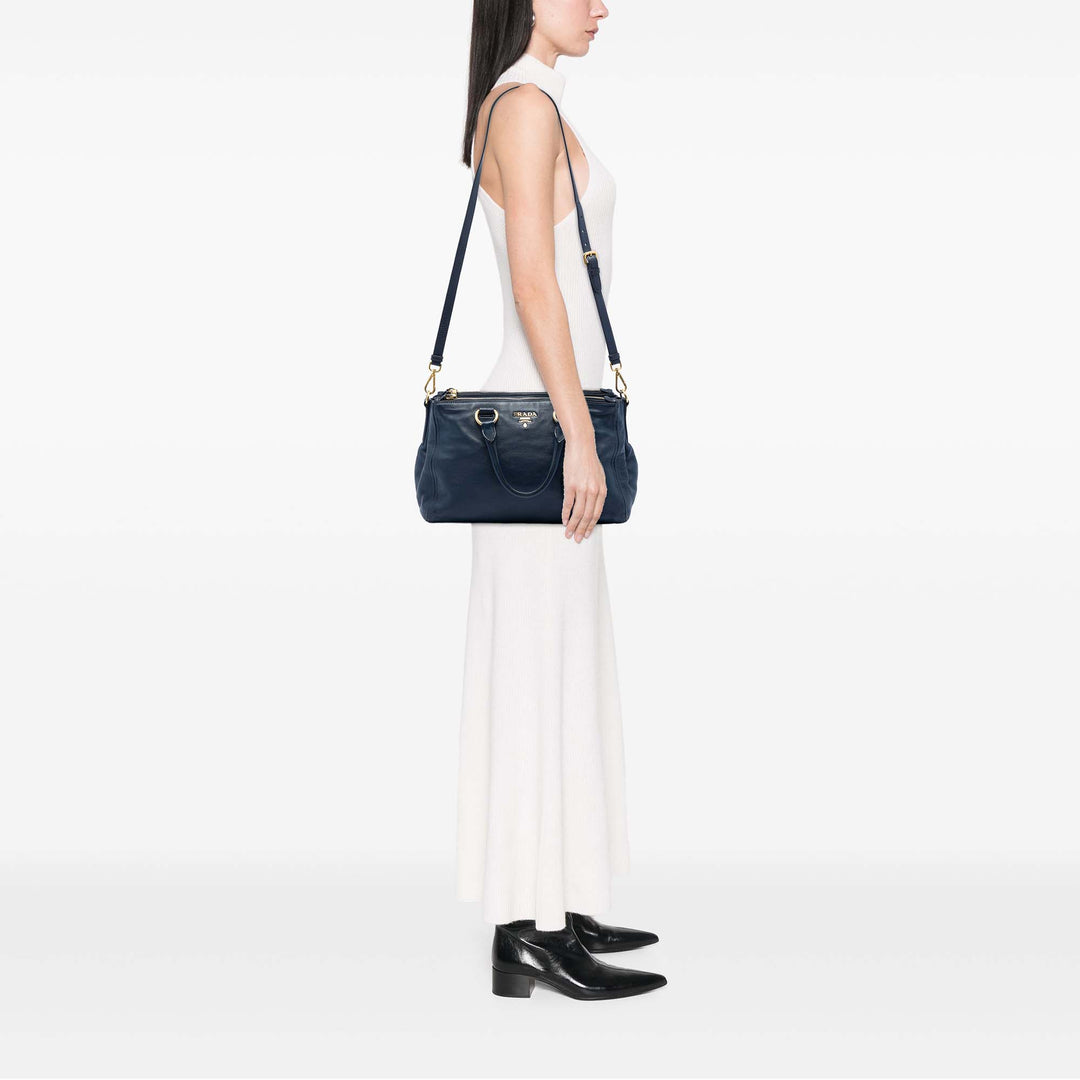 Prada Soft Veau Double Zip Convertible Cabas