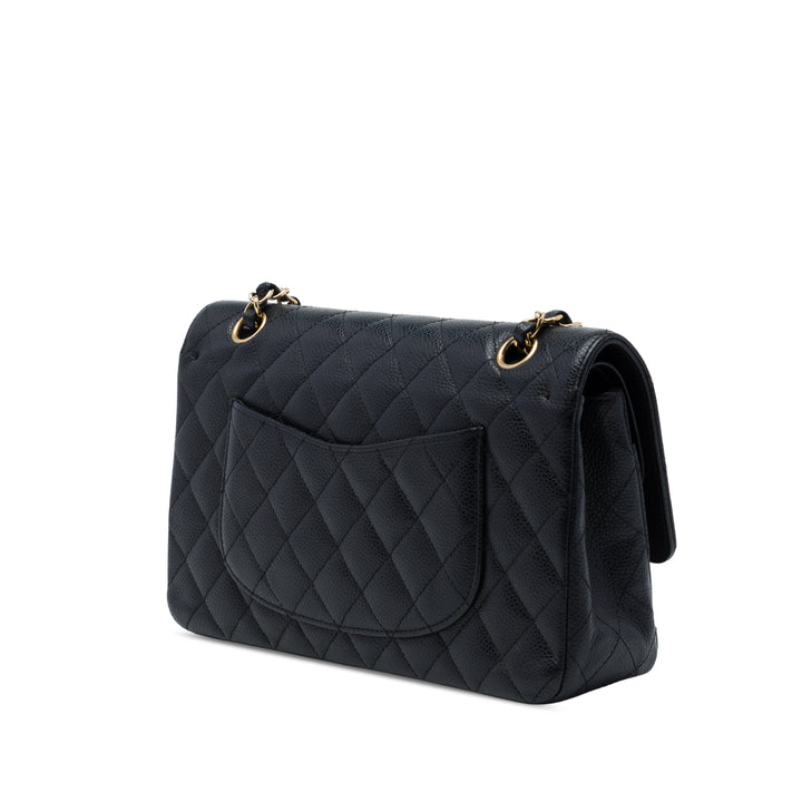 Chanel Classic Double rabat Moyen Cuir caviar Noir