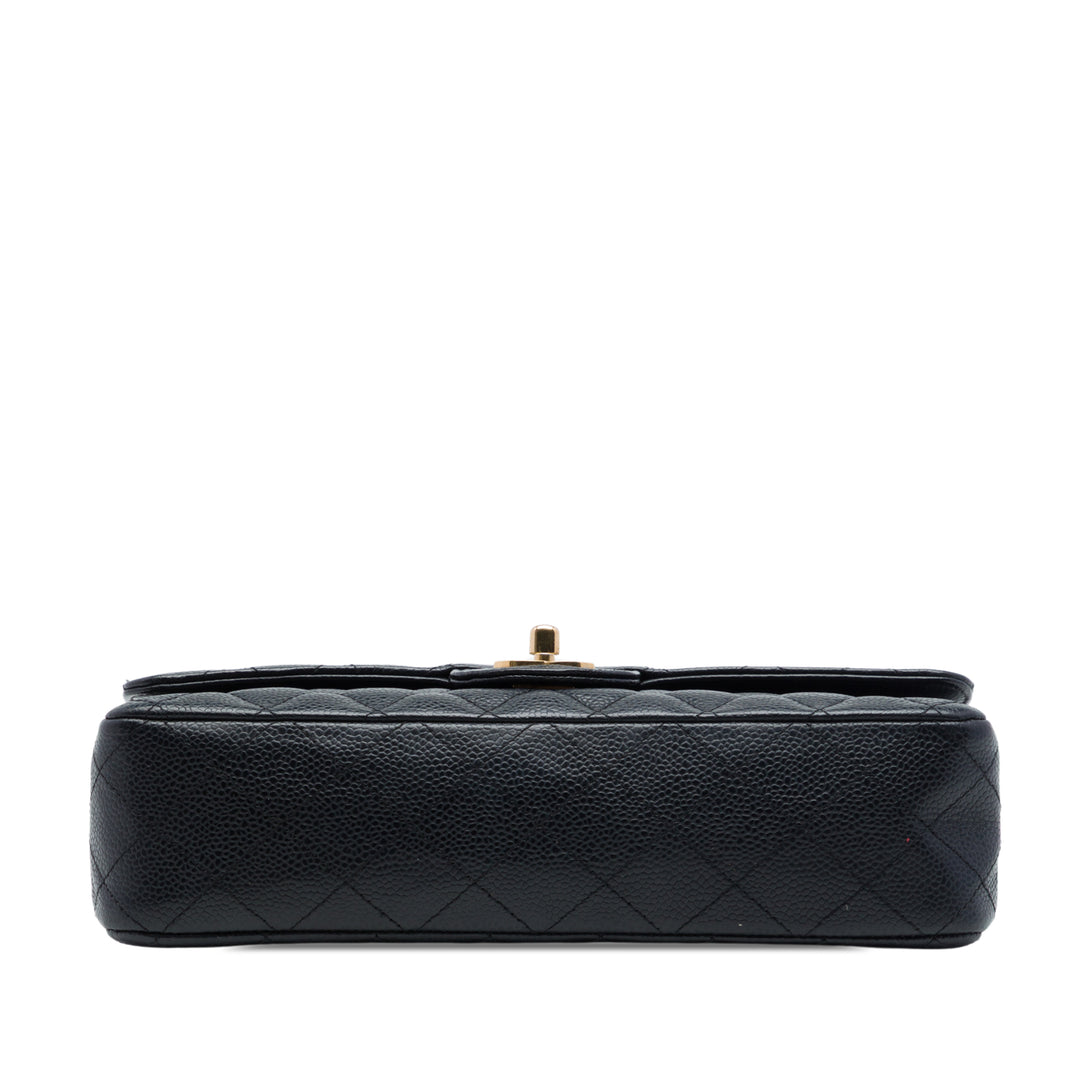 Chanel Classic Double rabat Moyen Cuir caviar Noir