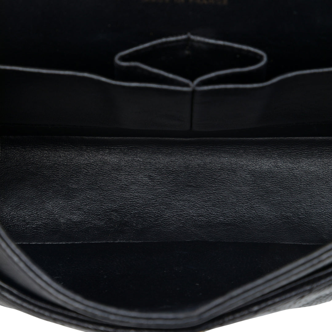 Chanel Classic Double rabat Moyen Cuir caviar Noir