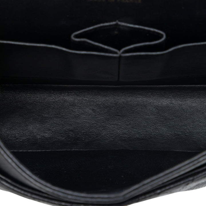Chanel Classic Double rabat Moyen Cuir caviar Noir