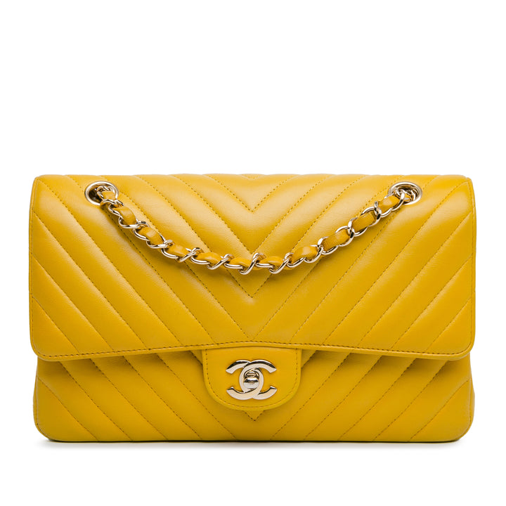 Chanel Medium Classic Chevron Cuir d’agneau Double rabat
