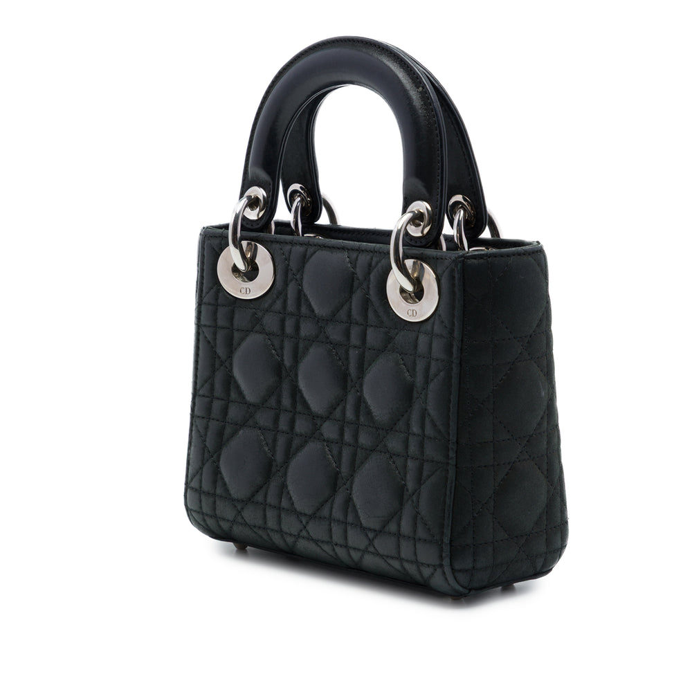 Dior Sac à main Lady Dior Irisé Cannage Mini Cuir d'agneau Noir – vue 2 – GABY PARIS