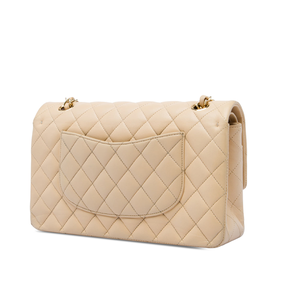 Classic Double rabat Moyen Cuir d'agneau Beige