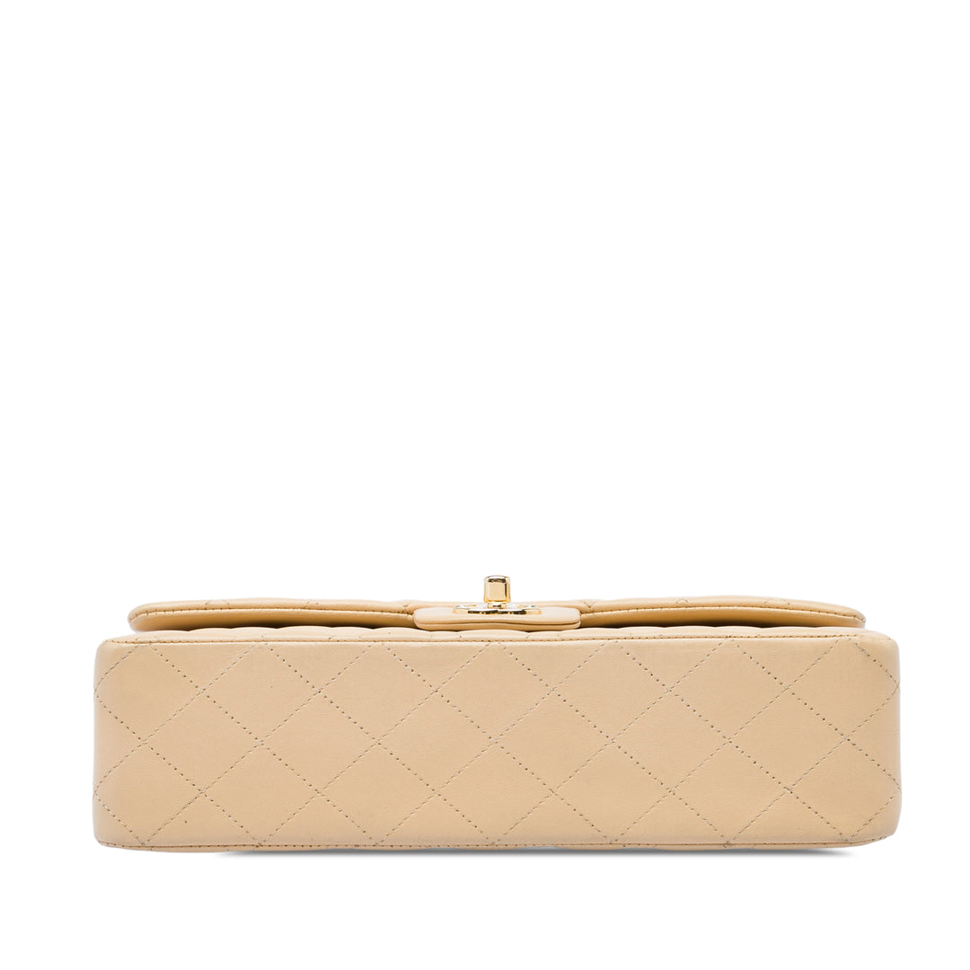 Classic Double rabat Moyen Cuir d'agneau Beige