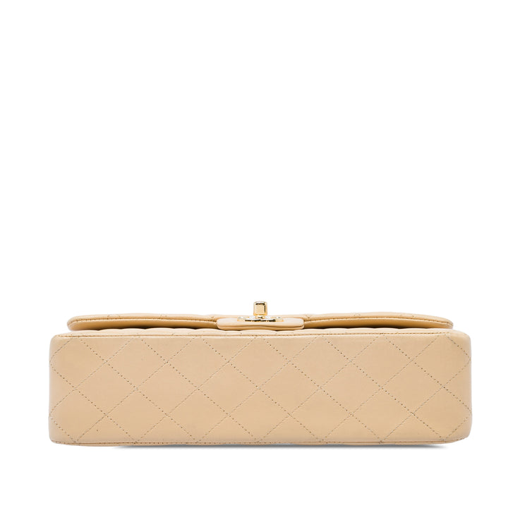 Classic Double rabat Moyen Cuir d'agneau Beige