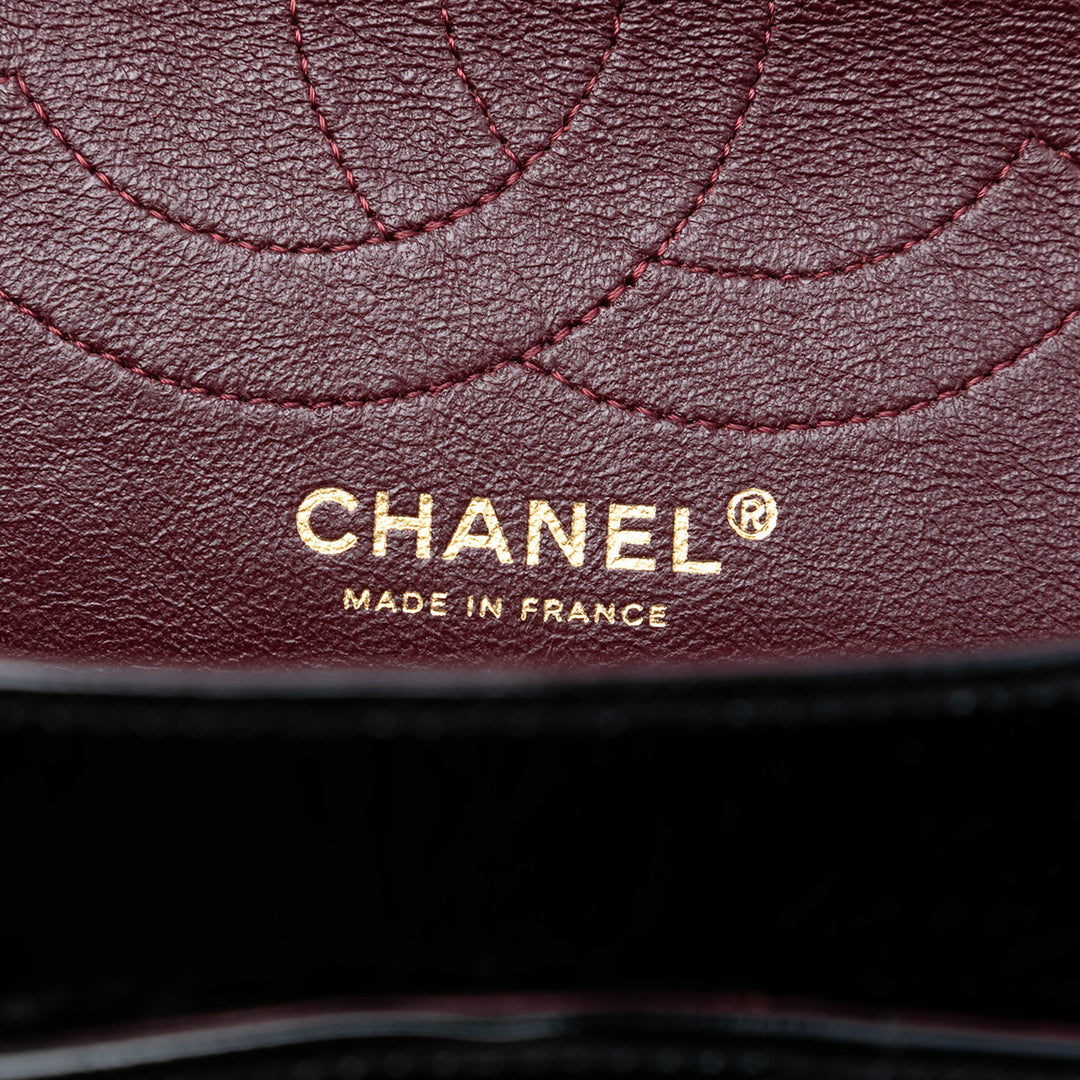 Chanel Reissue 2.55 Crackled Cuir verni Puzzle Double rabat 226