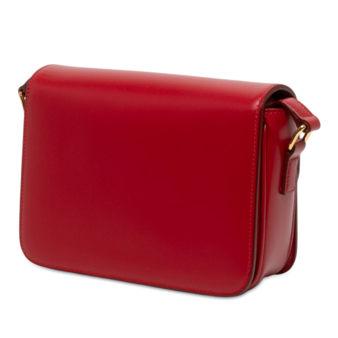 Celine Sac bandoulière brillant Triomphe Teen Cuir de veau Rouge – vue 2 – GABY PARIS