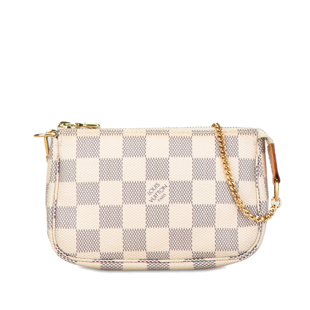 Damier Azur Mini Pochette Accessoires White - Gaby Paris