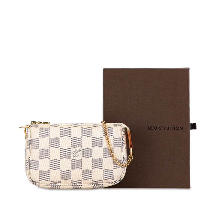 Damier Azur Mini Pochette Accessoires White - Gaby Paris