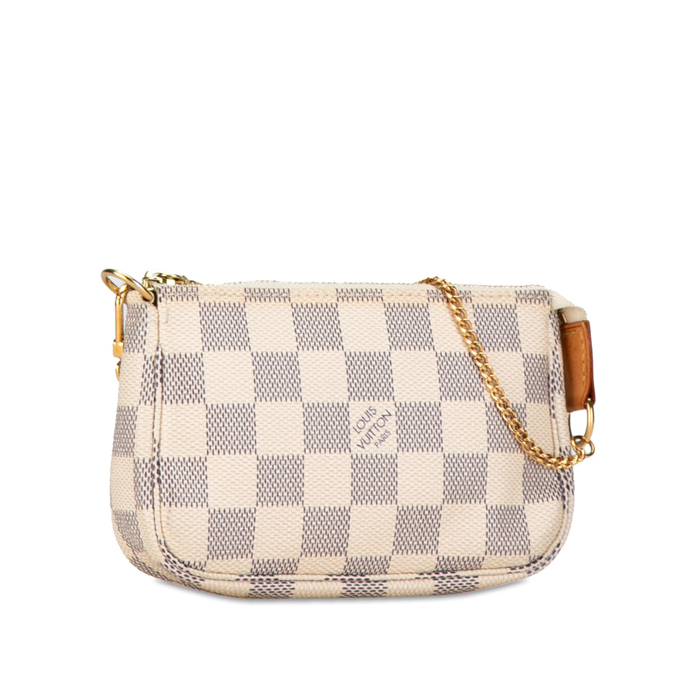 Damier Azur Mini Pochette Accessoires White - Gaby Paris