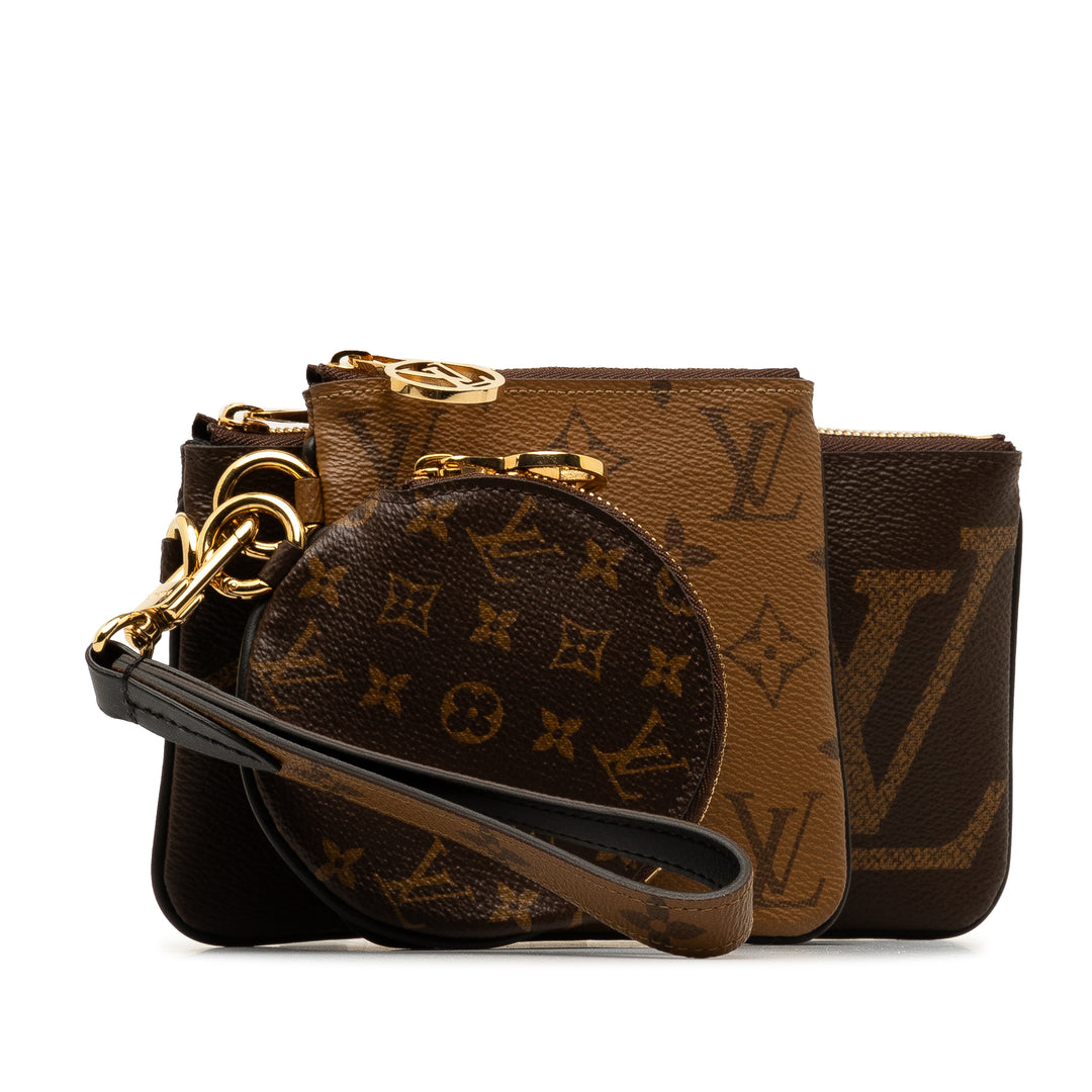 Monogram Reverse Giant Trio Pouch Brown - Gaby Paris