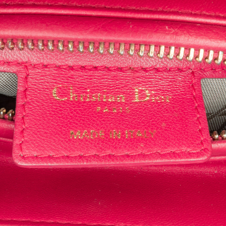 Medium Lambskin Cannage Lady Dior Pink - Gaby Paris