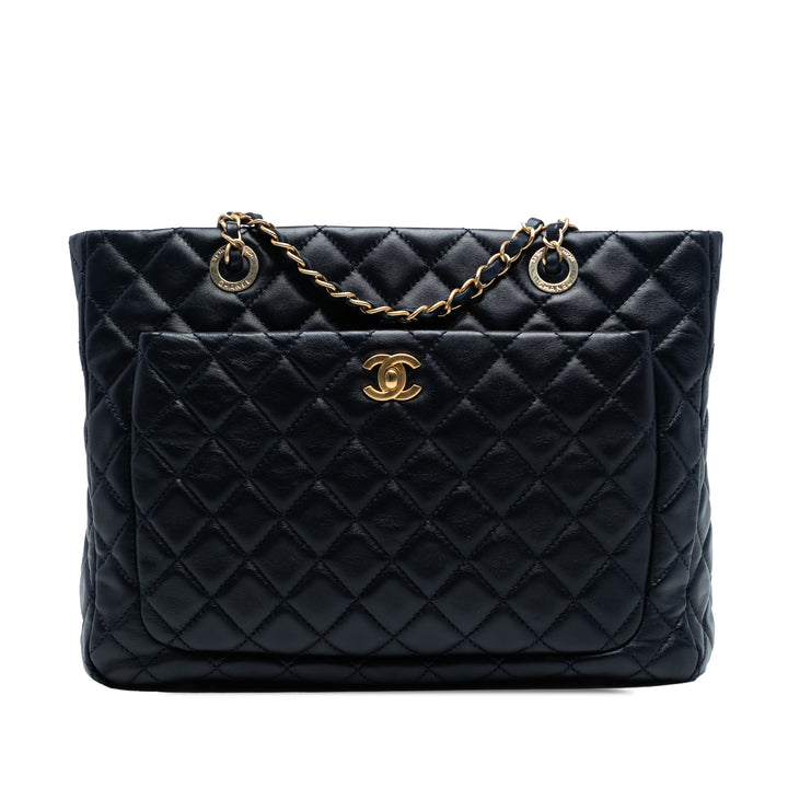 Chanel CC Matelassé Cuir d’agneau Front Pocket Shopping Cabas – GABY PARIS Authentique