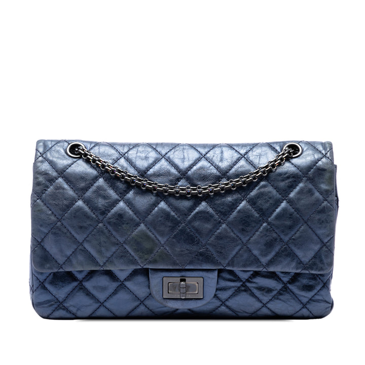 Chanel Matelassé Metallic vieilli Cuir de veau Reissue 2.55 Double rabat 227