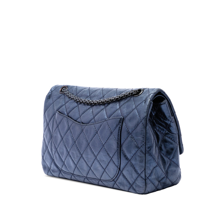 Chanel Matelassé Metallic vieilli Cuir de veau Reissue 2.55 Double rabat 227