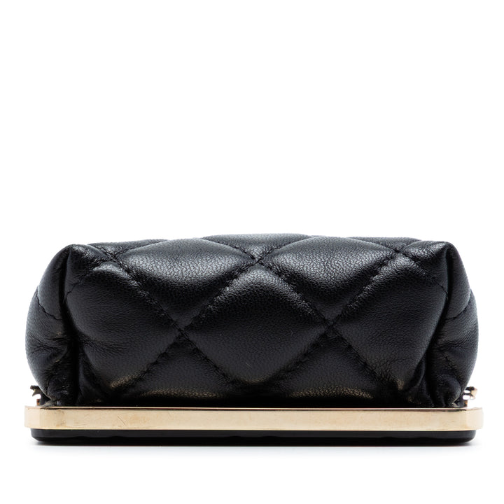 Chanel CC Matelassé Acrylic et Cuir d’agneau Evening Pochette avec chaîne