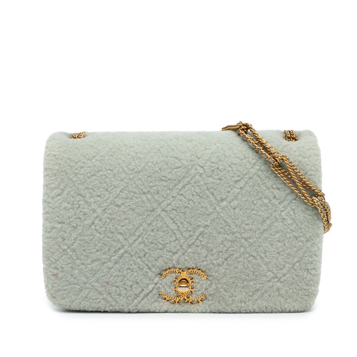 Chanel Matelassé Shearling Chaîne à rabat Matière naturelle