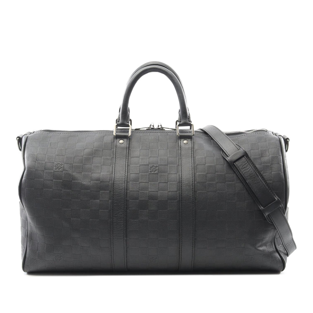 Damier Infini Keepall Bandouliere 45 Black - Gaby Paris