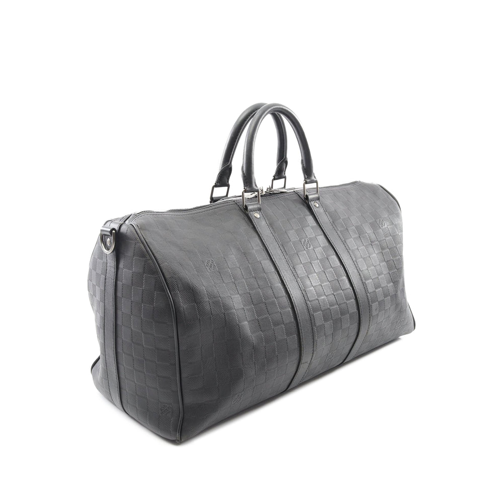 Damier Infini Keepall Bandouliere 45 Black - Gaby Paris
