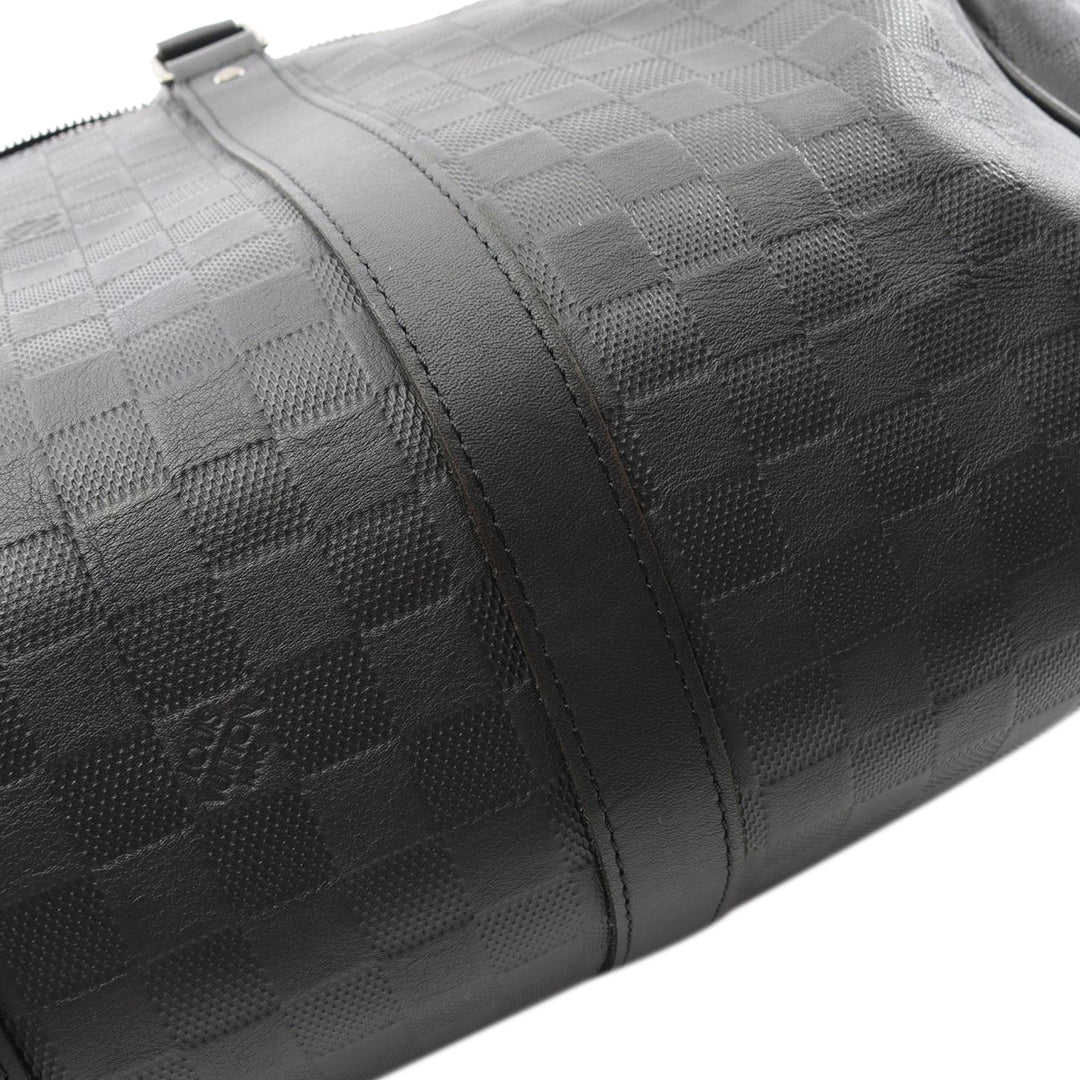 Damier Infini Keepall Bandouliere 45 Black - Gaby Paris