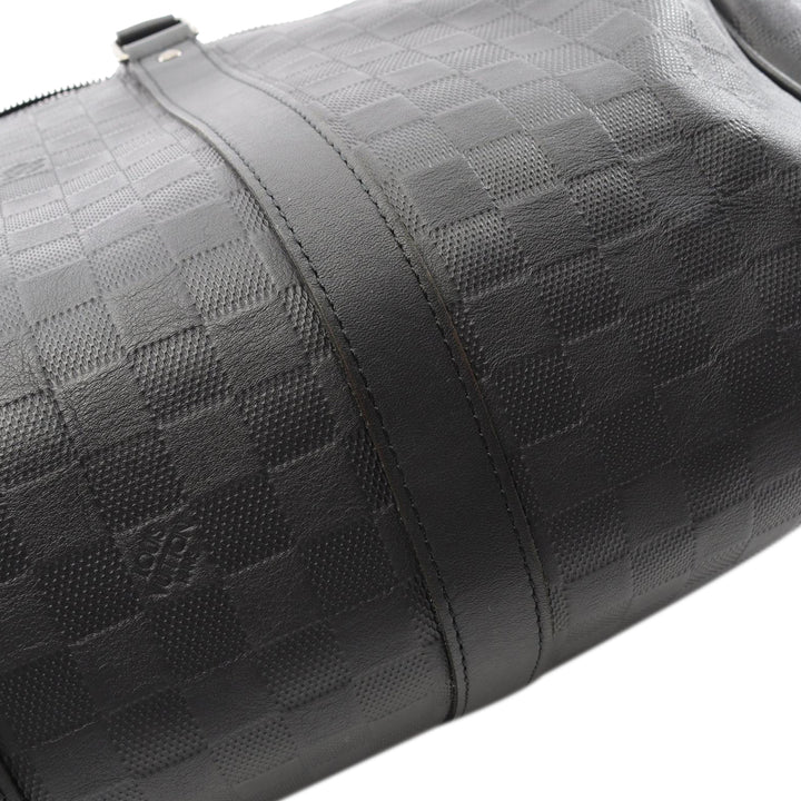Damier Infini Keepall Bandouliere 45 Black - Gaby Paris