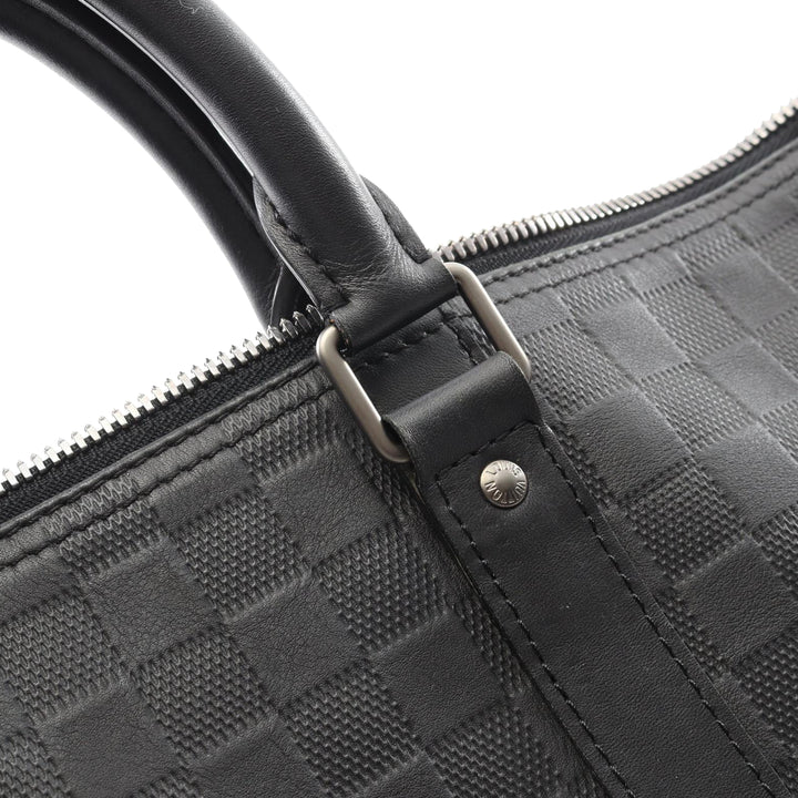 Damier Infini Keepall Bandouliere 45 Black - Gaby Paris