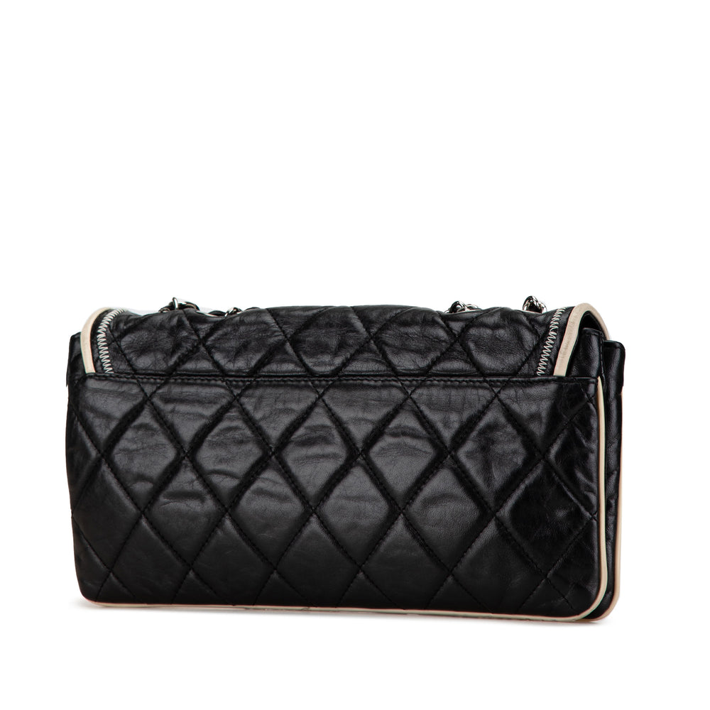 Quilted Lambskin Reissue East West Flap Black - Gaby Paris