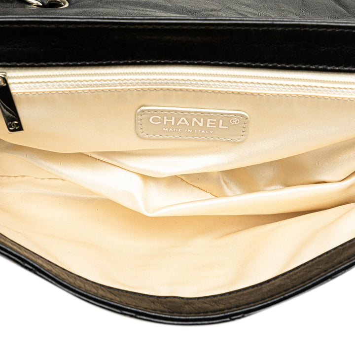 Quilted Lambskin Reissue East West Flap Black - Gaby Paris