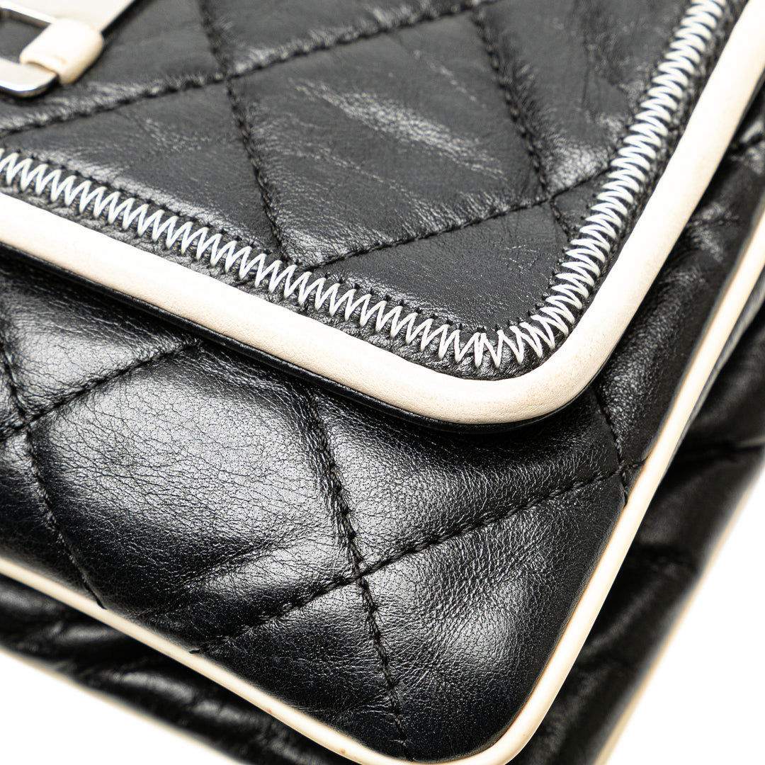 Quilted Lambskin Reissue East West Flap Black - Gaby Paris