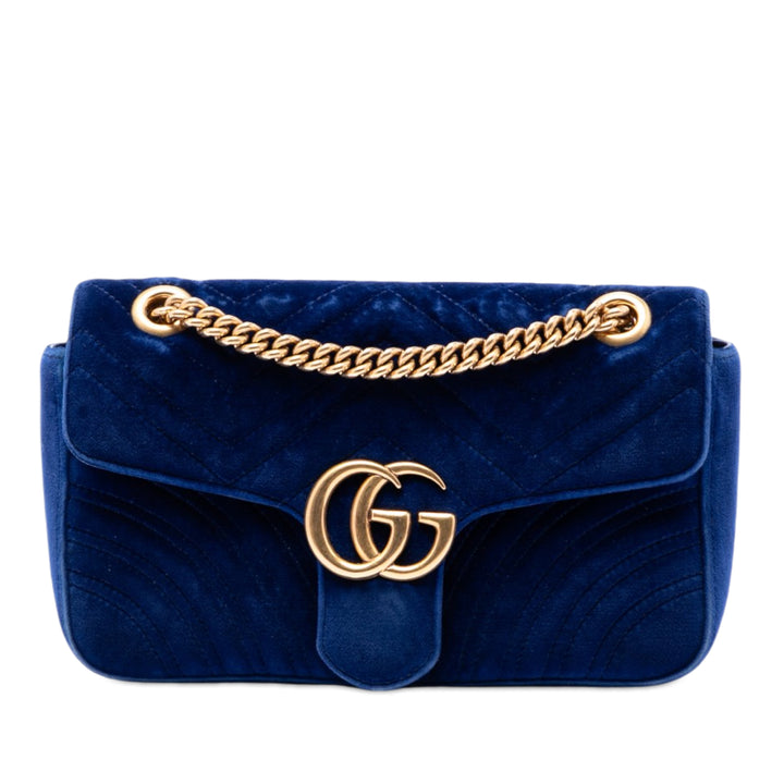 Gucci Medium GG Marmont Matelasse Velours Sac bandoulière
