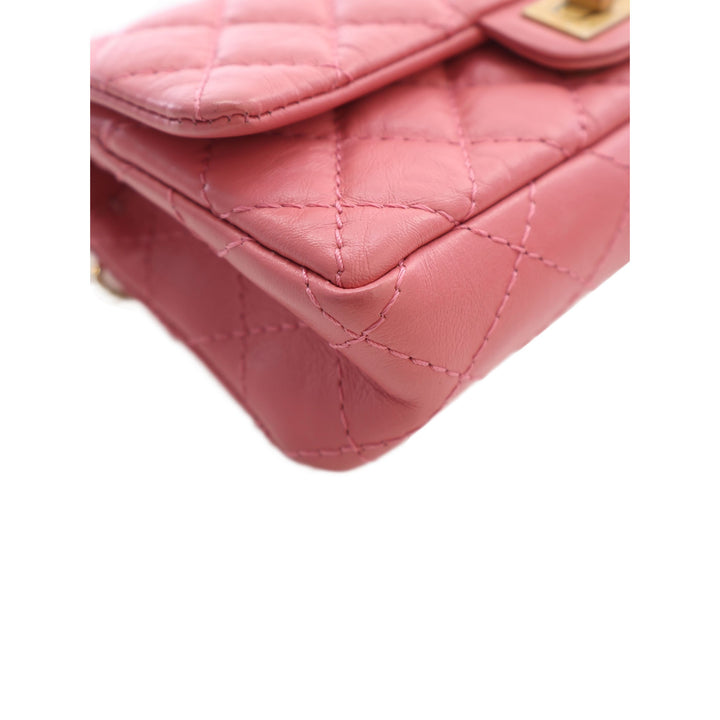 Chanel Ceinture Matelassé vieilli Reissue 2.55 à rabat Cuir de veau Rose – vue 10 – GABY PARIS