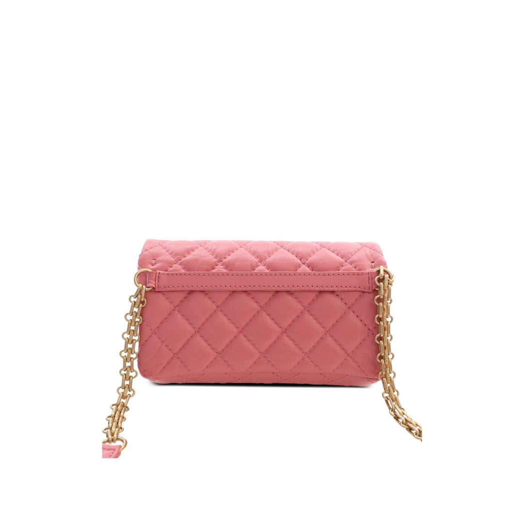 Chanel Ceinture Matelassé vieilli Reissue 2.55 à rabat Cuir de veau Rose – vue 2 – GABY PARIS