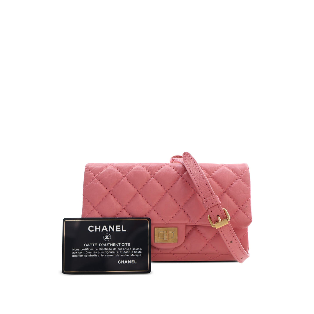 Chanel Ceinture Matelassé vieilli Reissue 2.55 à rabat Cuir de veau Rose – vue 5 – GABY PARIS
