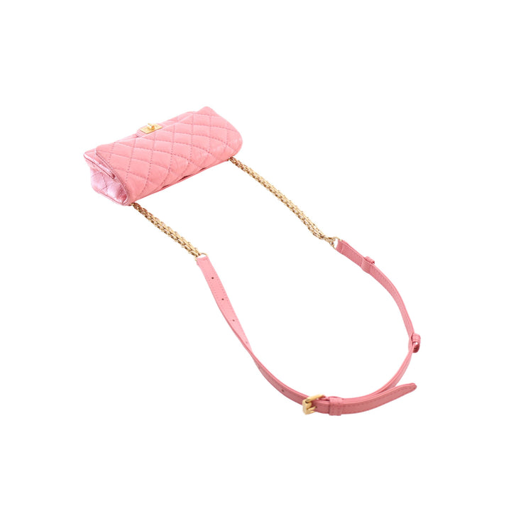 Chanel Ceinture Matelassé vieilli Reissue 2.55 à rabat Cuir de veau Rose – vue 6 – GABY PARIS