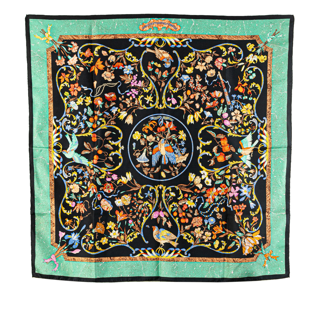 Pierres D Orient Et D Occident Silk Scarf Black - Gaby Paris