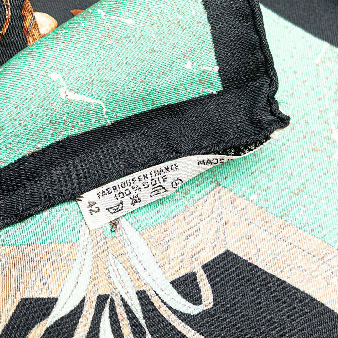 Pierres D Orient Et D Occident Silk Scarf Black - Gaby Paris