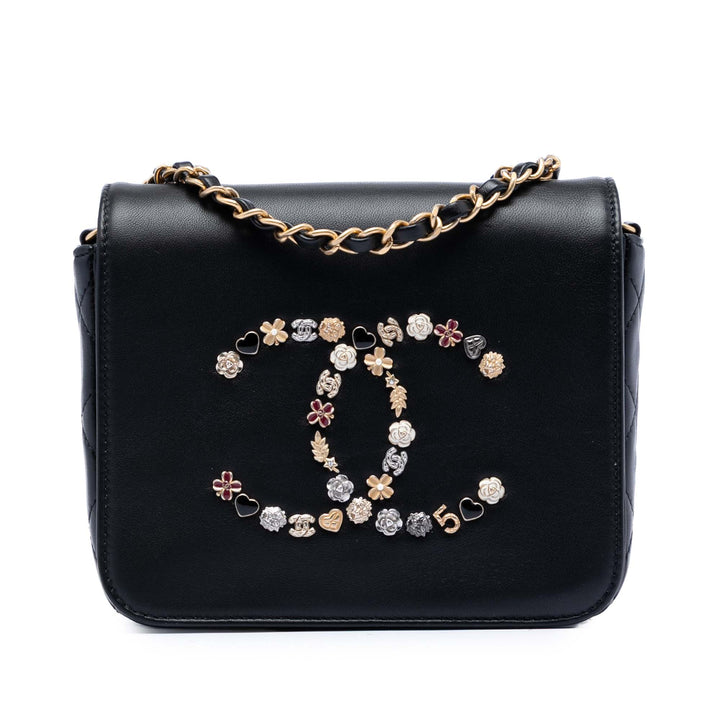 Chanel Cuir d’agneau Lucky Charms à rabat Sac porté croisé