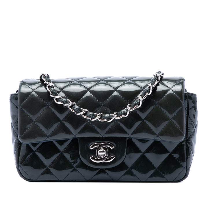 Chanel Mini Rectangular Classic Cuir verni Simple rabat