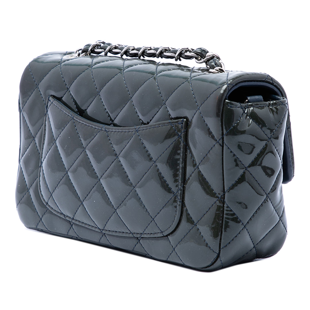 Chanel Mini Rectangular Classic Cuir verni Simple rabat