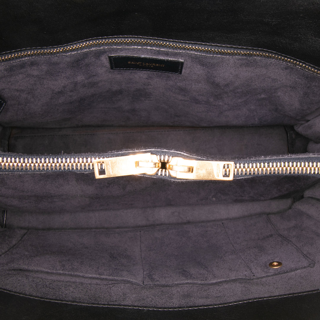Small Leather Sac De Jour Satchel Black - Gaby Paris