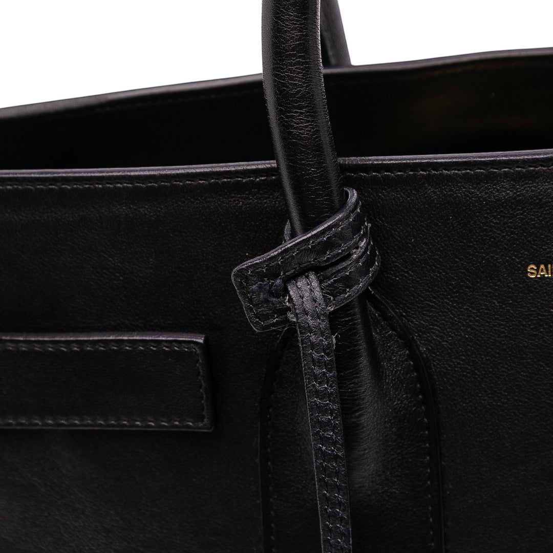 Small Leather Sac De Jour Satchel Black - Gaby Paris