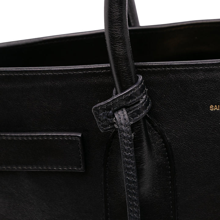 Small Leather Sac De Jour Satchel Black - Gaby Paris
