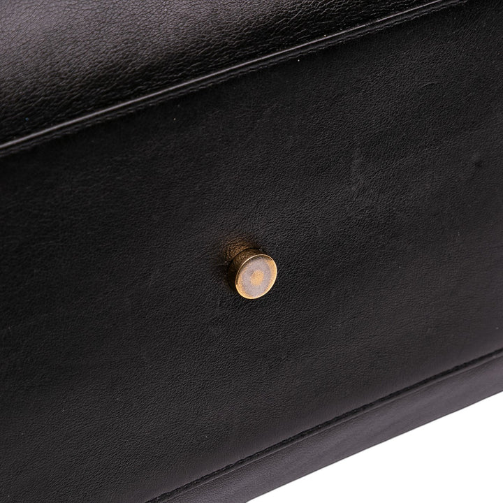 Small Leather Sac De Jour Satchel Black - Gaby Paris