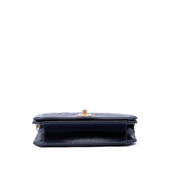 Chanel CC Matelassé Cuir d'agneau Diamond à rabat