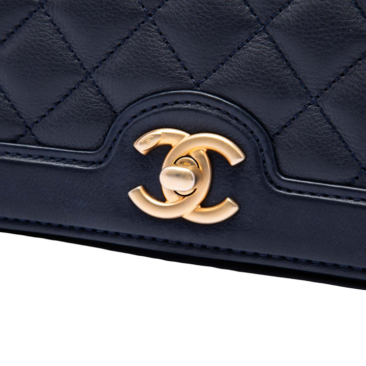 Chanel CC Matelassé Cuir d'agneau Diamond à rabat